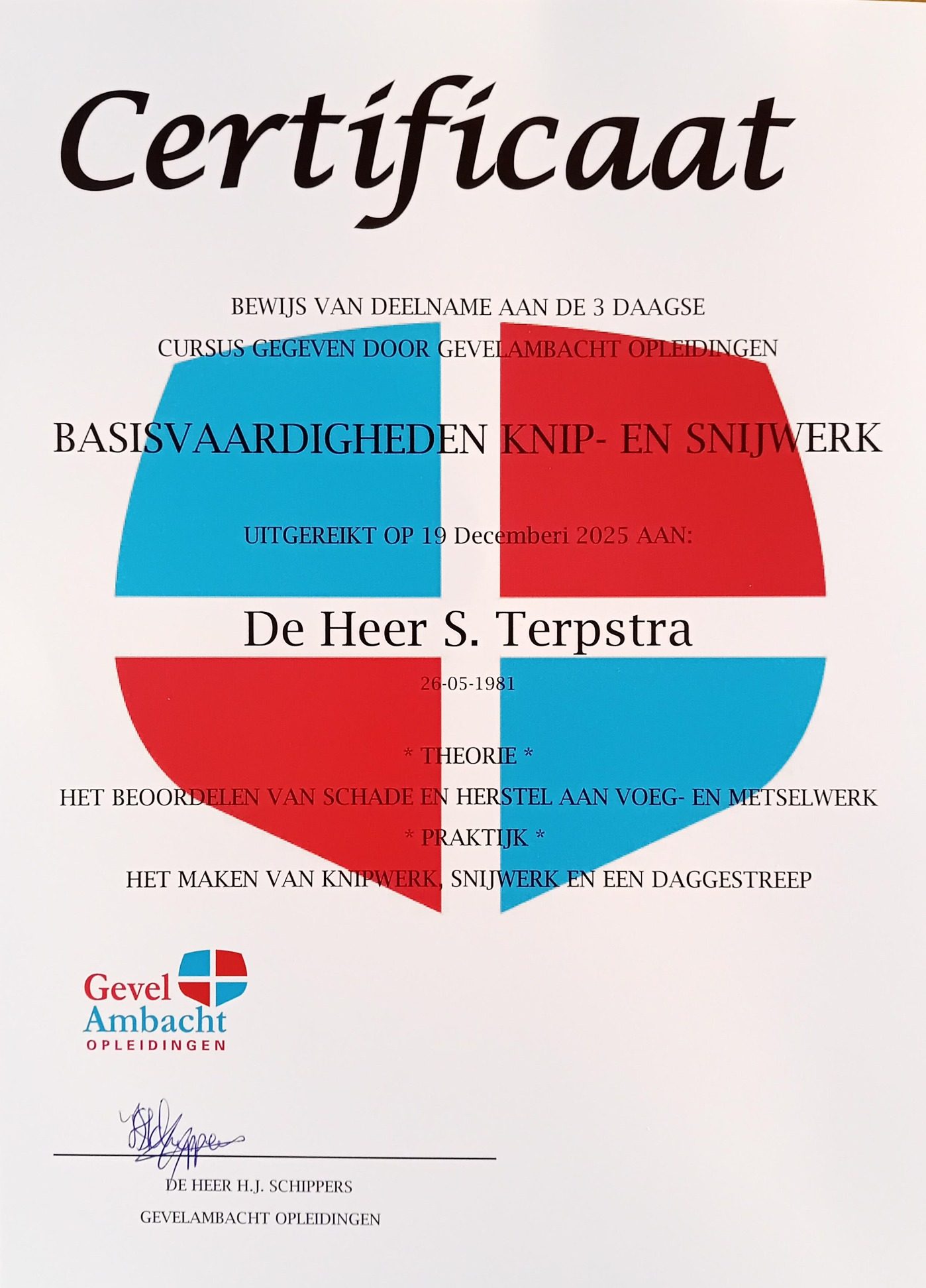 Terpstra Gevelrenovatie is een gecertificeerd snij- en knipvoeg bedrijf